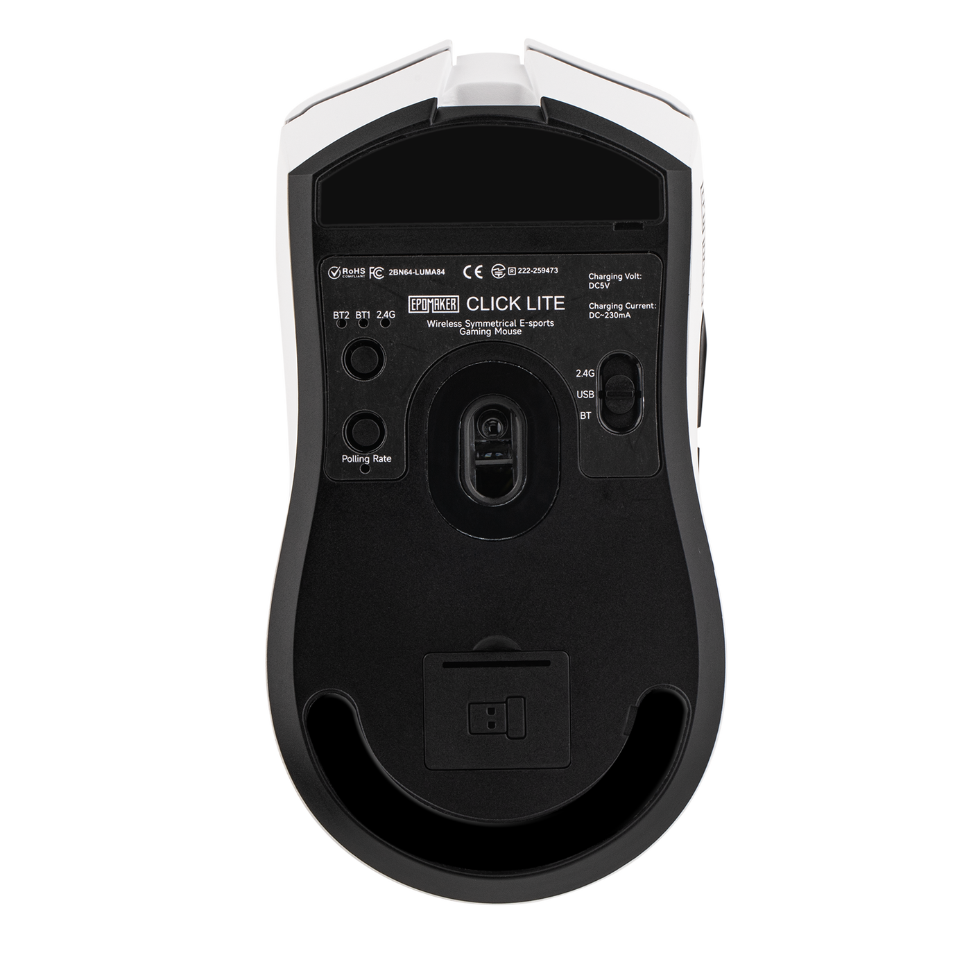 EPOMAKER Click Lite Mouse White retail box with mouse, USB-C cable, grip tape, and manual