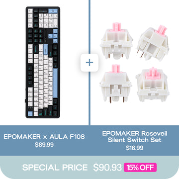 EPOMAKER X AULA F108(LEOBOG Greywood V3 Switch) + EPOMAKER Roseveil Silent Switch Set Bundle