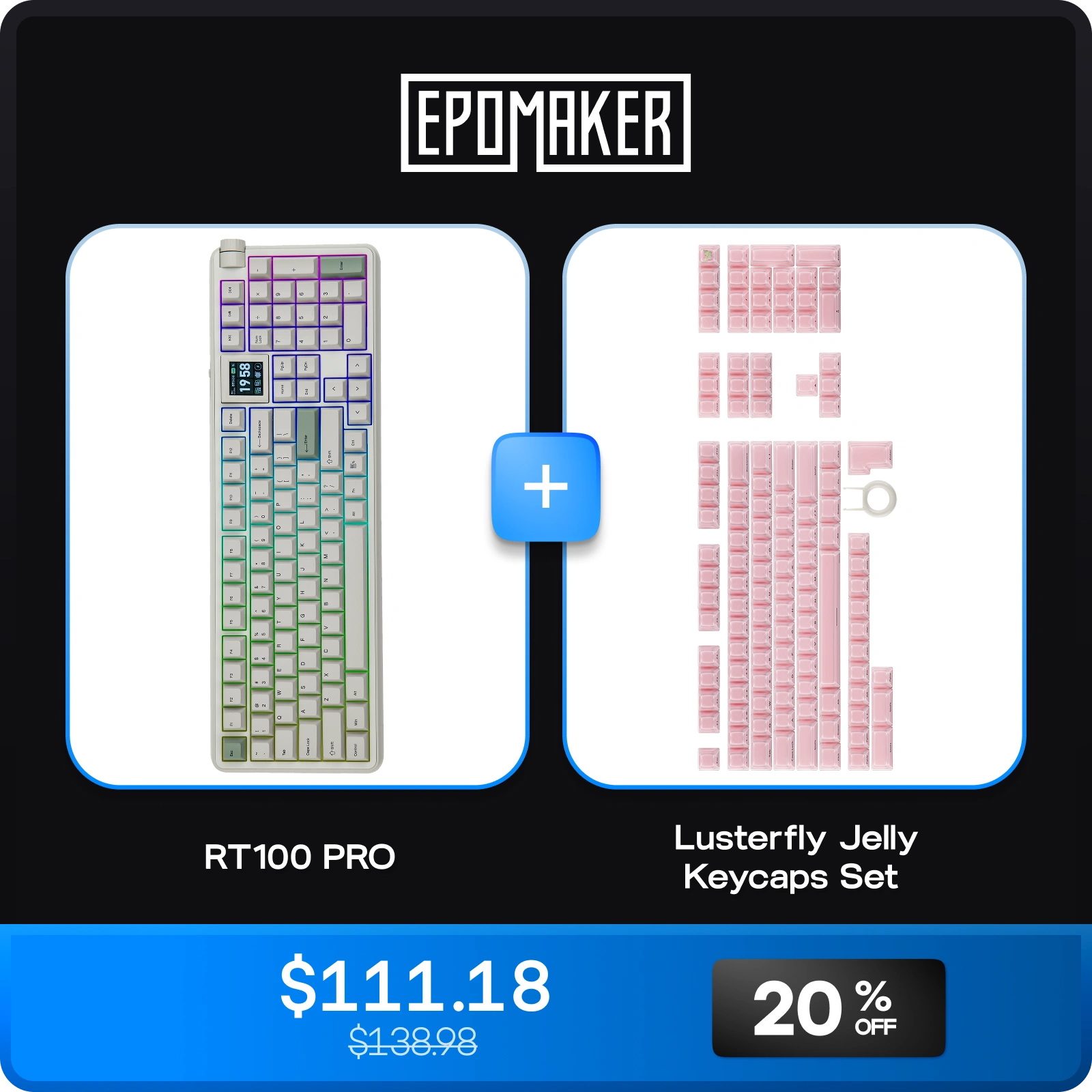 RT100 PRO + Lusterfly Jelly Keycaps Set Bundle