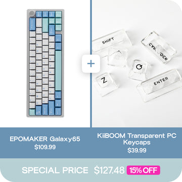 EPOMAKER Galaxy65 + KiiBOOM Transparent PC Keycaps Bundle