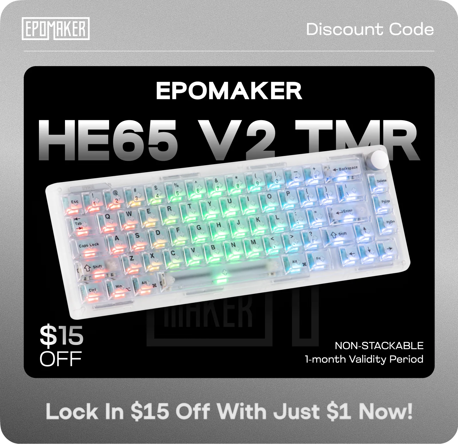 $1 Reservation Card for EPOMAKER HE65 V2 TMR