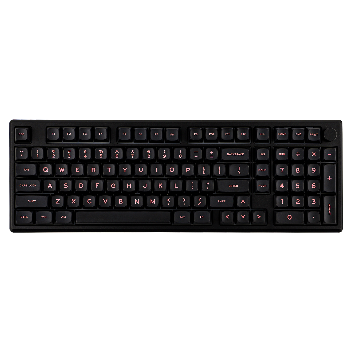 EPOMAKER Galaxy100 QMK/VIA Black 96% aluminum keyboard with red RGB backlight, top-down view