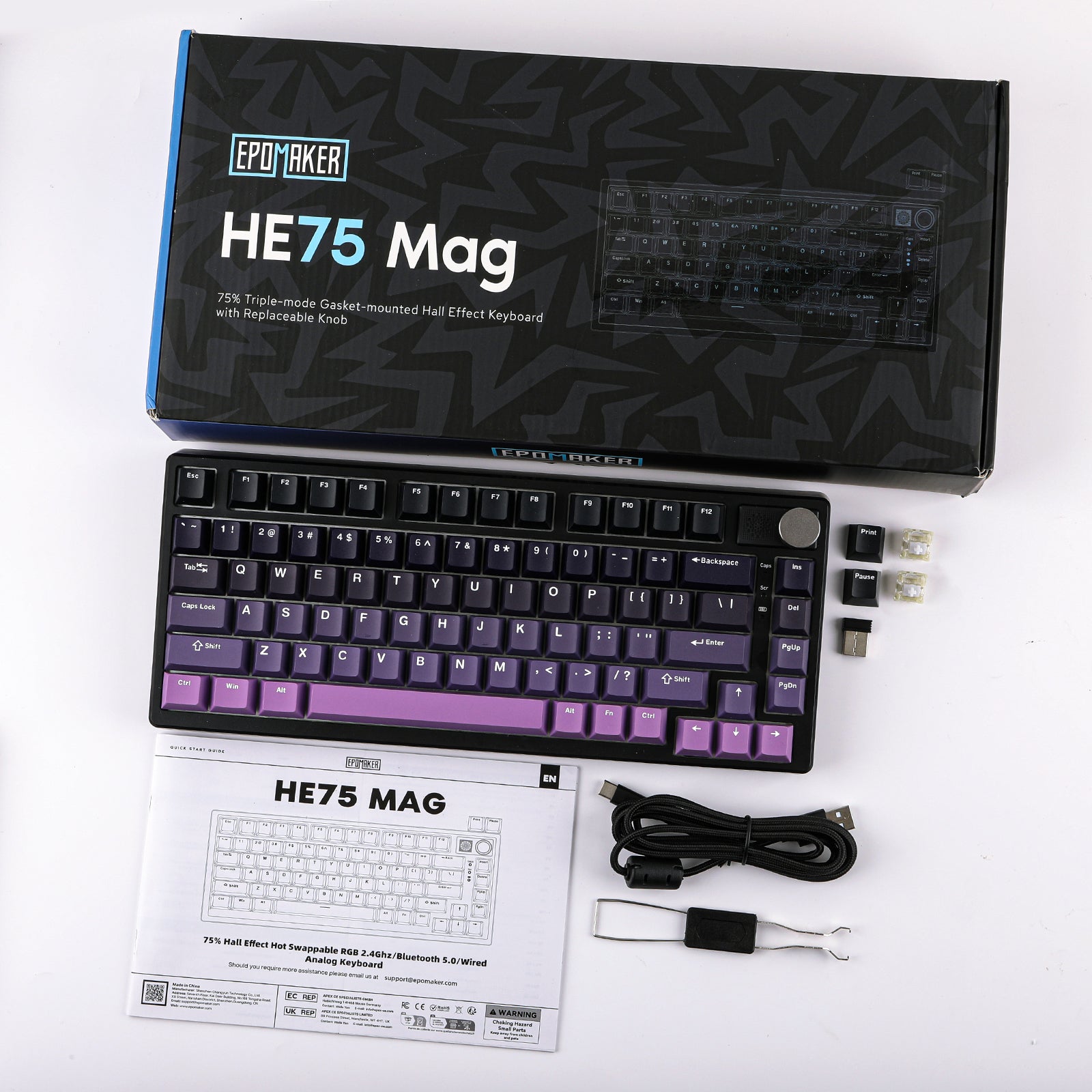 Epomaker HE75 Mag 75% Wireless Hall Effect Mechanical Keyboard