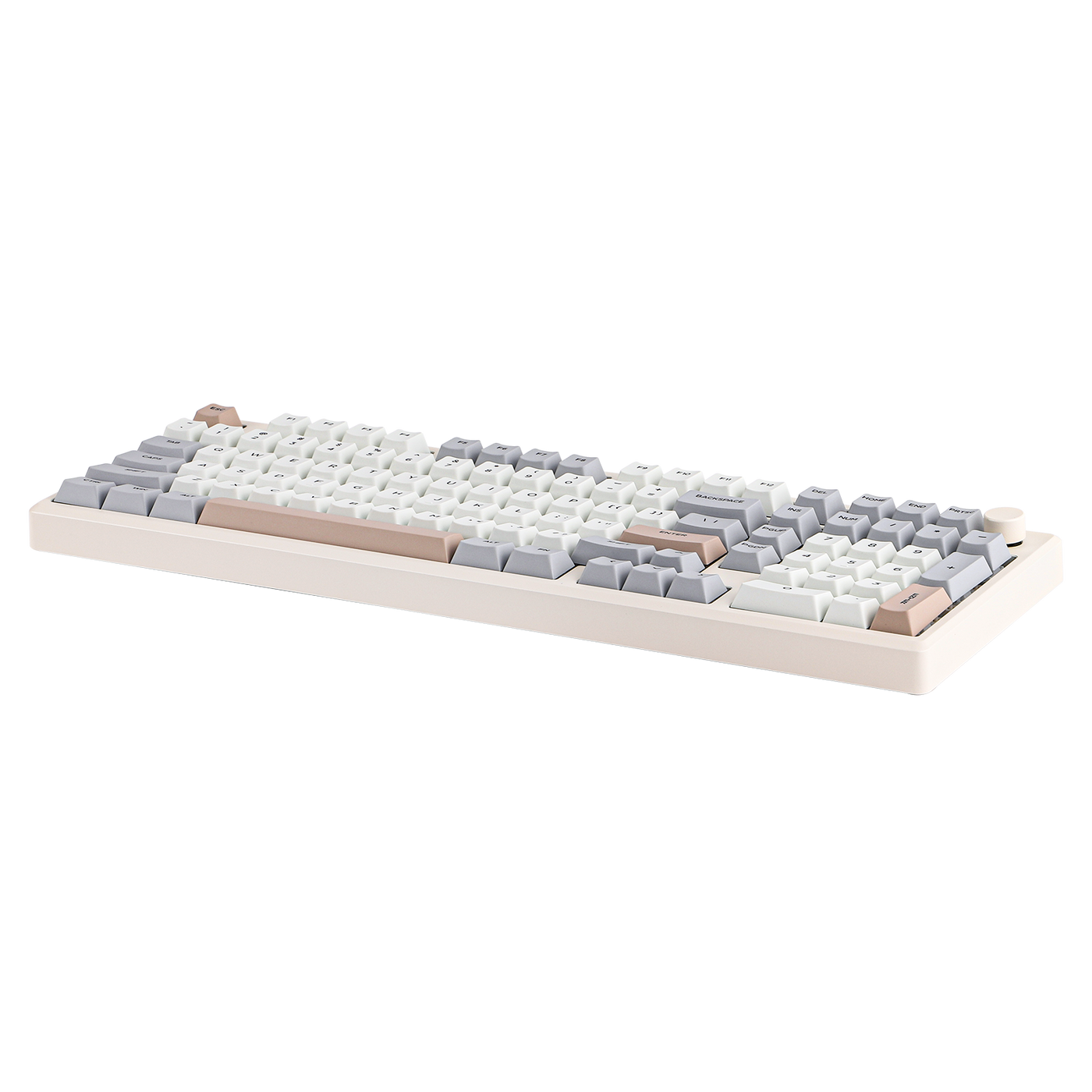 EPOMAKER Galaxy100 QMK/VIA Beige side angled view showing chassis