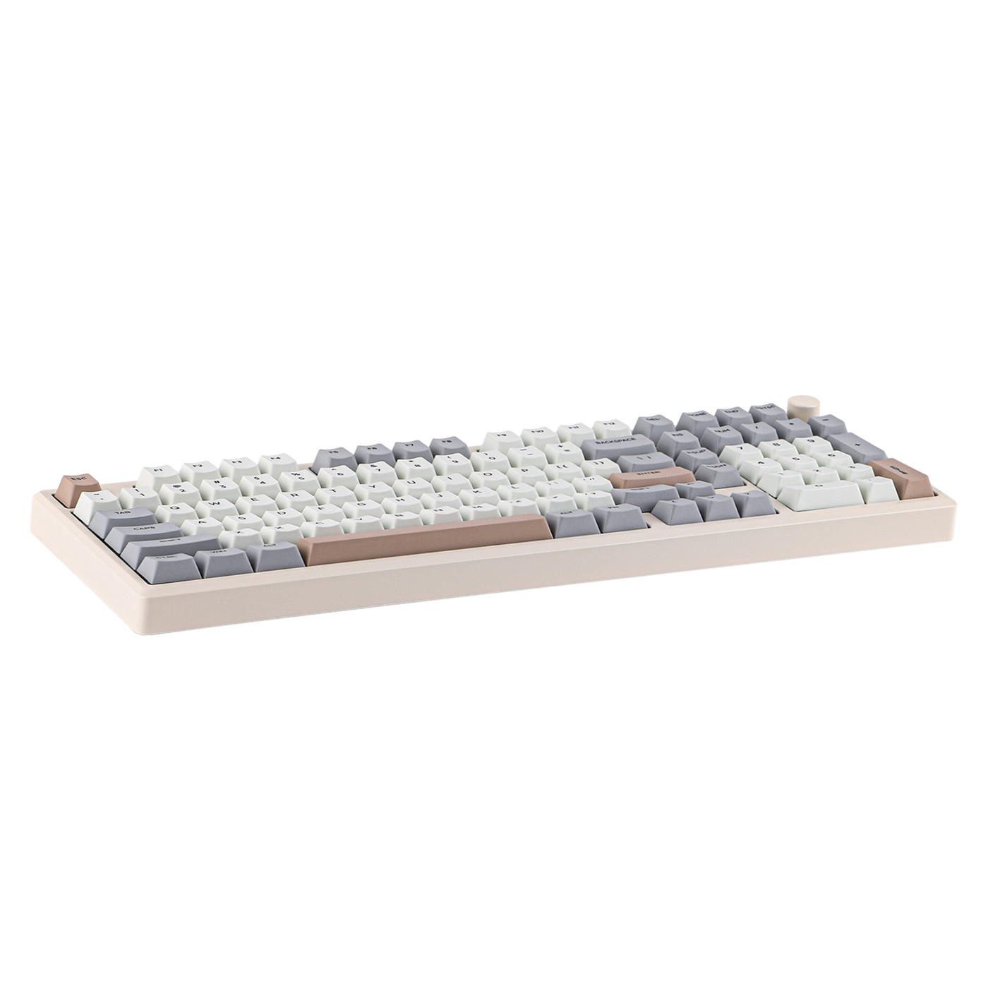 EPOMAKER Galaxy100 QMK/VIA Beige 96% keyboard angled top-down view
