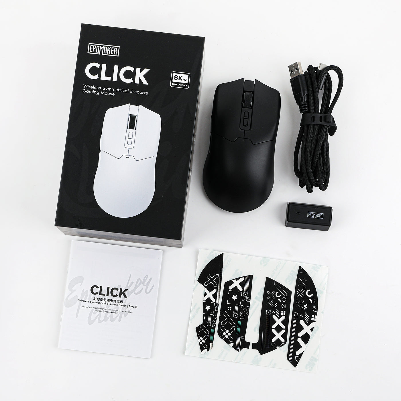 Epomaker Click Mouse — packaging and accessories