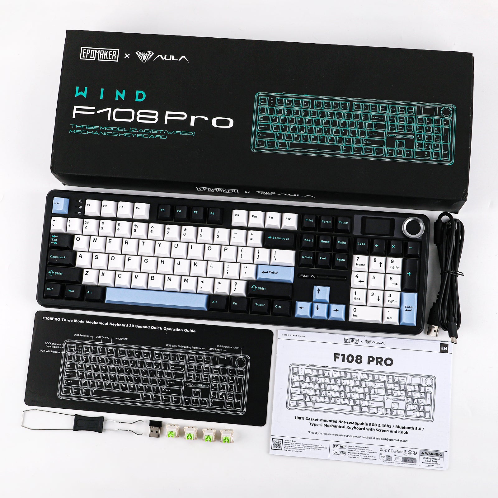 EPOMAKER x AULA F108 100% Tri-Mode Mechanical keyboard
