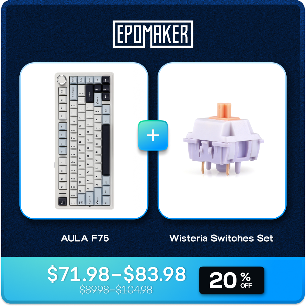 EPOMAKER x AULA F75 + EPOMAKER Wisteria Switches Set Bundle